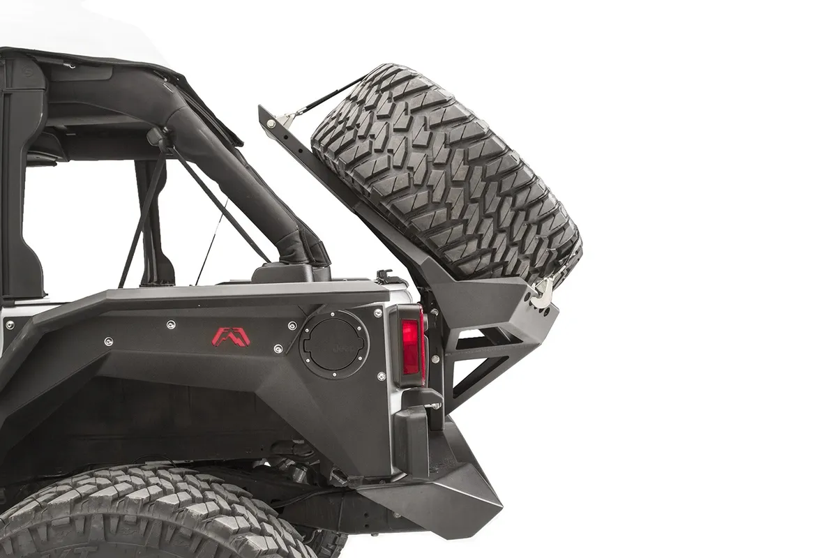 Spare Tire Carrier; 2 Stage Black Powder Coated; Slant Back Tire Carrier; product image