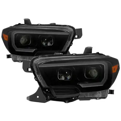 Spyder Auto 1622 Tacoma sr & Sr5 Models Only DRL Light Bar Projector Headlights Black Smoke