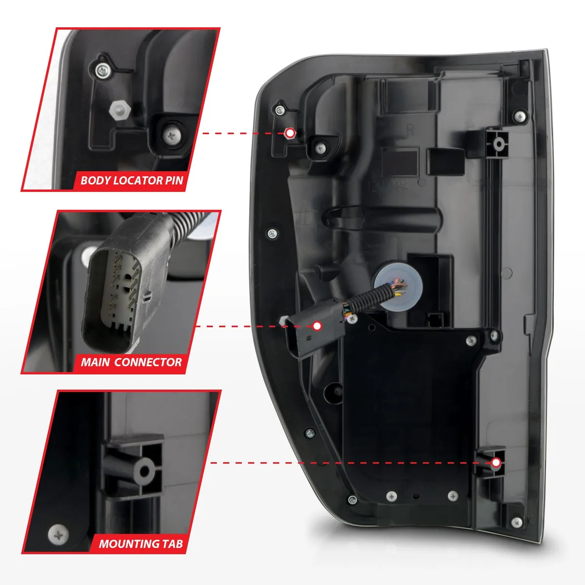 Ford Ranger 19-23 Full LED Tail Lights Black Smoke Lens w/ Sequential Signal (For All Models) product image