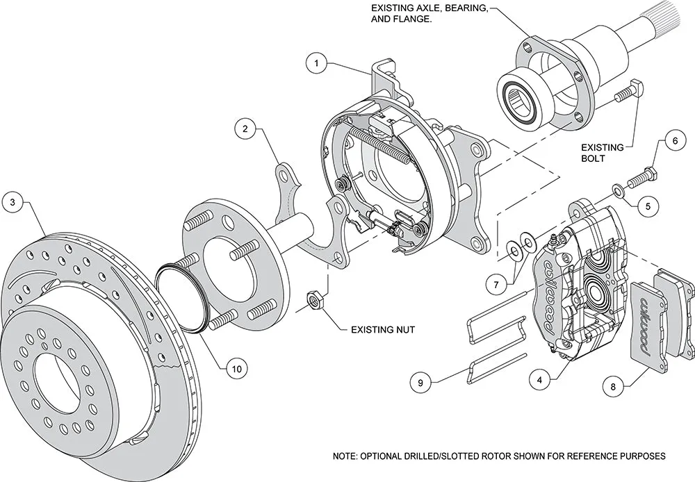Wilwood DP-DB PS Park Brake Kit Red New Big Ford 2.50in Offset product image