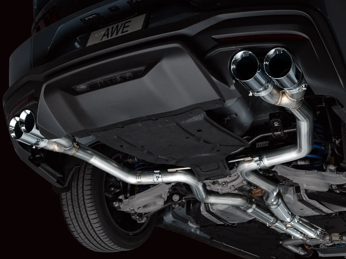 AWE SwitchPath™ Exhaust for S650 Ford Mustang GT Fastback - Quad Chrome Silver Tips product image
