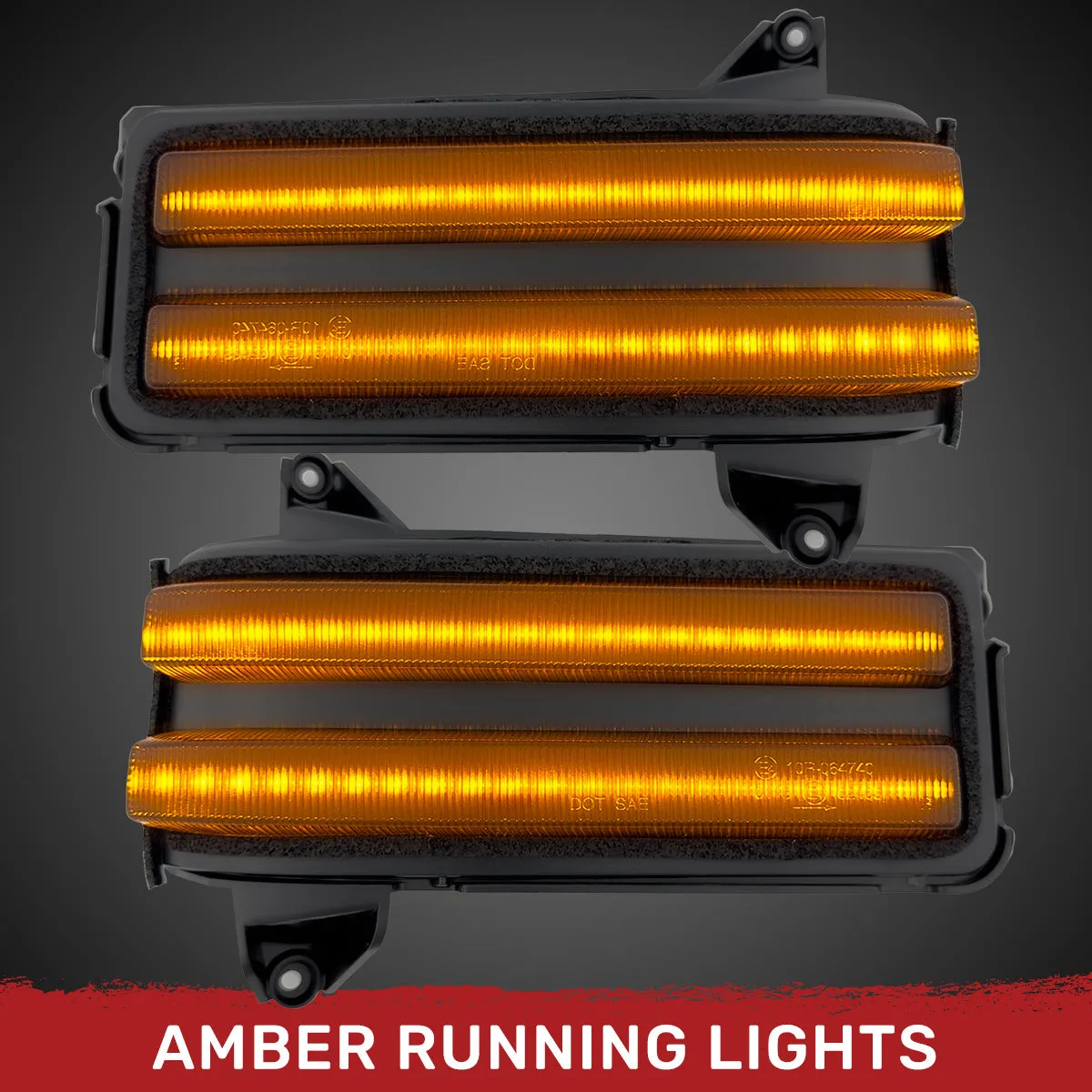 Chevy/GMC 20-25 Silverado & Sierra Side Mirror LED Lenses White or Amber DRL & Scanning Amber Turn Signals - Smoked Lens product image
