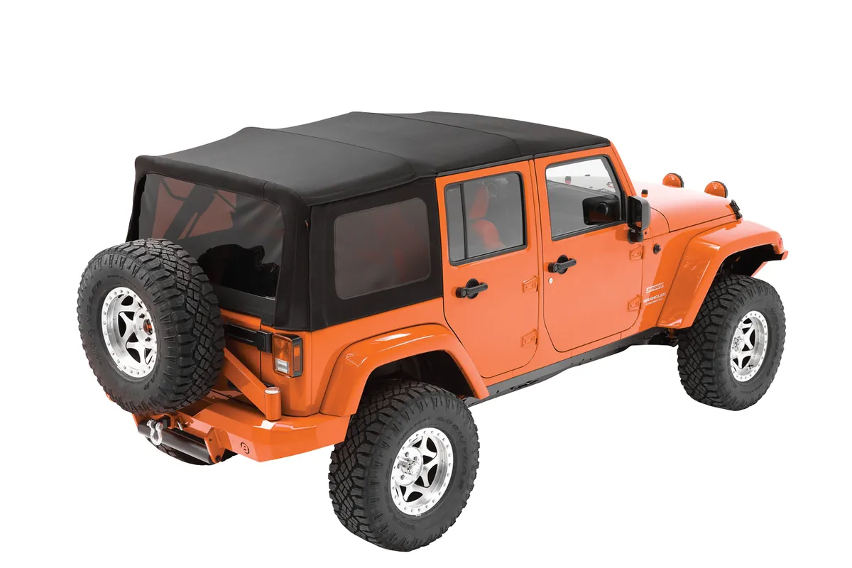 Bestop Replace-A-Top OE Exact (OEX) for OEM - Jeep '10-18 Wrangler JK 4-Door (Black Diamond Sailcloth; Tinted Windows; No Door Skins Included) product image
