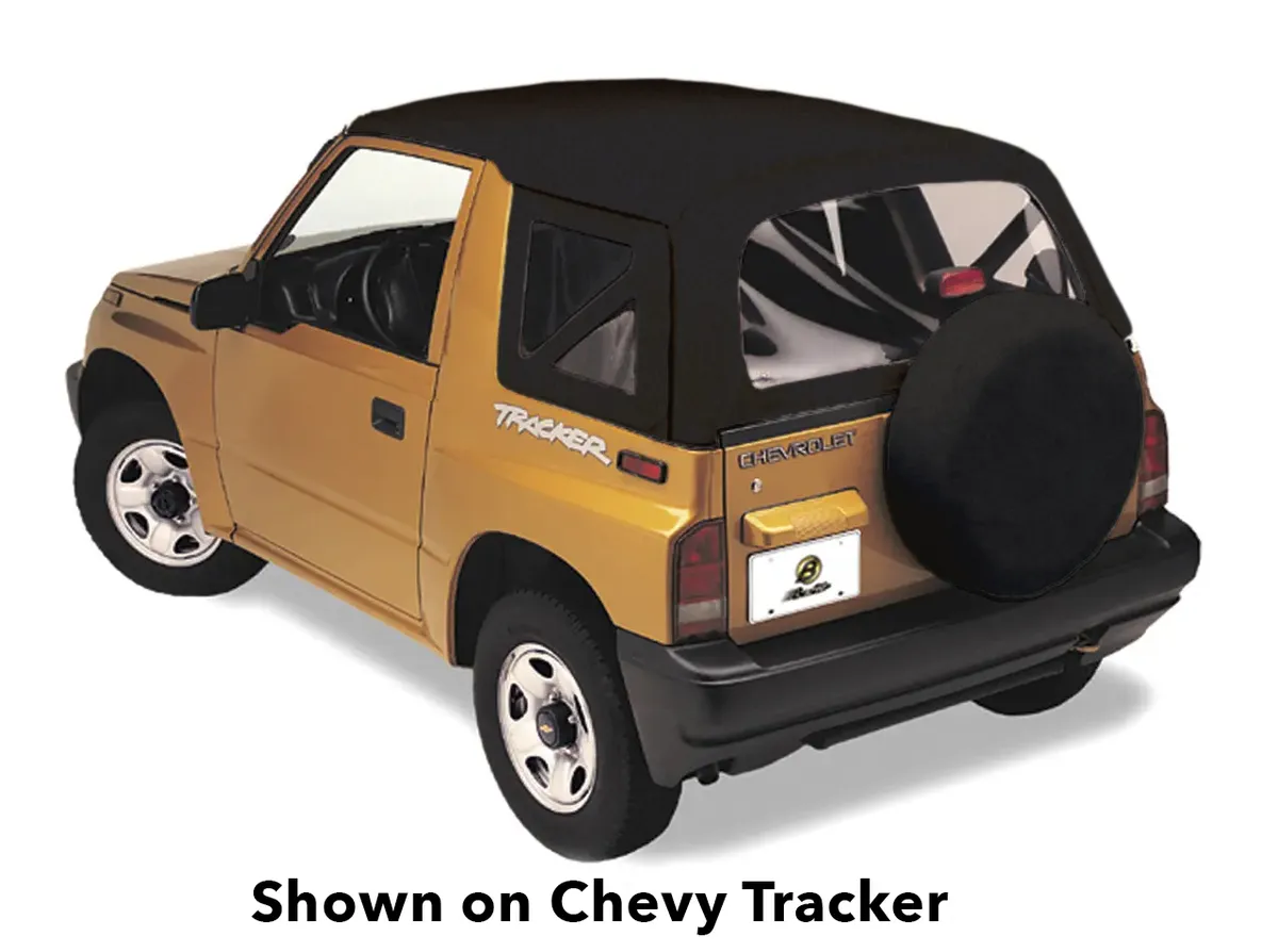 Black Crush Replace-a-Top Replace-a-Top Fabric-only Soft Top Chevrolet 99-04 Tracker; No door skins included; Clear side and rear windows product image
