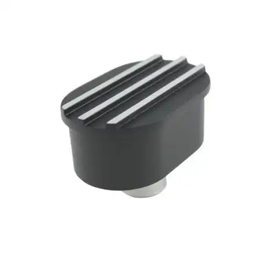 Specialty Products Company / SPC Performance Breather Cap Push-In Ov al Finned Black Alum