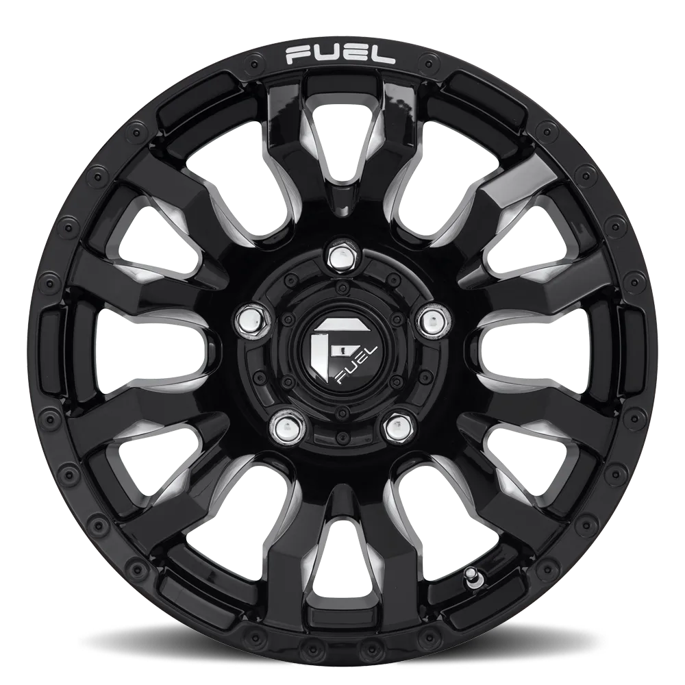 Aluminum Wheels 18X9 Blitz D673 5 On 127 Gloss Black Milled 71.5 Bore 1 Offset Multi Spoke Fuel Off Road Wheels product image
