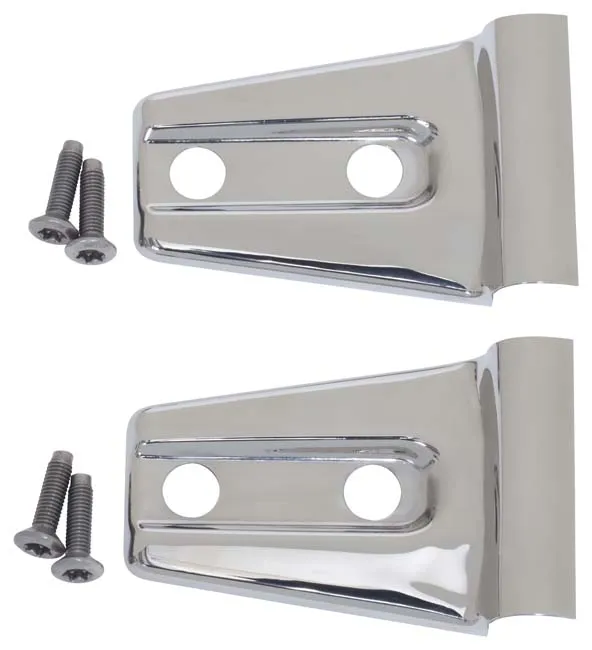 Jeep JK Hood Hinge Overlays Pair 07-18 Wrangler JK Polished Silver Kentrol product image