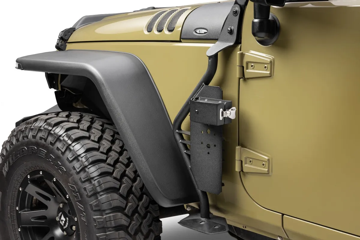 0718 Wrangler Hood Cowl/Lower Rocker no OE Rock Slider Hilift Jack Mount Txt Blk product image