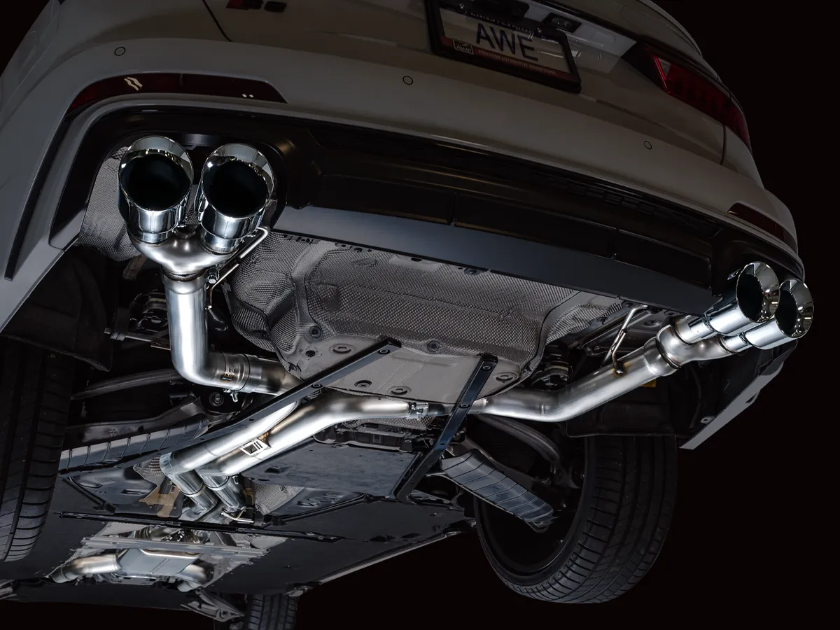 AWE Track Edition Exhaust for Audi C8 S6/S7 - Diamond Black Tips product image
