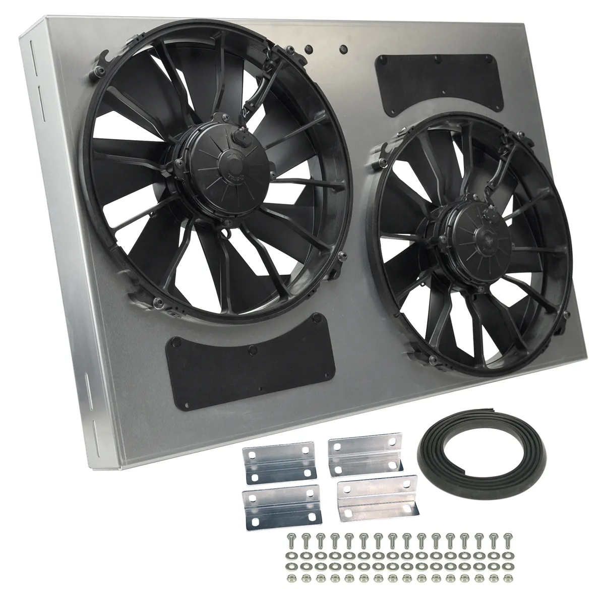 Derale 16837 Powerpack - High Output Dual 12 Electric RAD Fan/Aluminum Shroud Kit product image