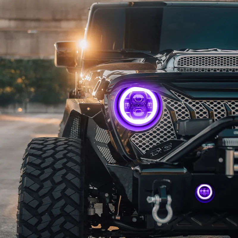 "multi-Function 9"" LED Rgbw Headlights & Rgbw Fog Lights For 2018-2026 Jeep JL And Jt" product image