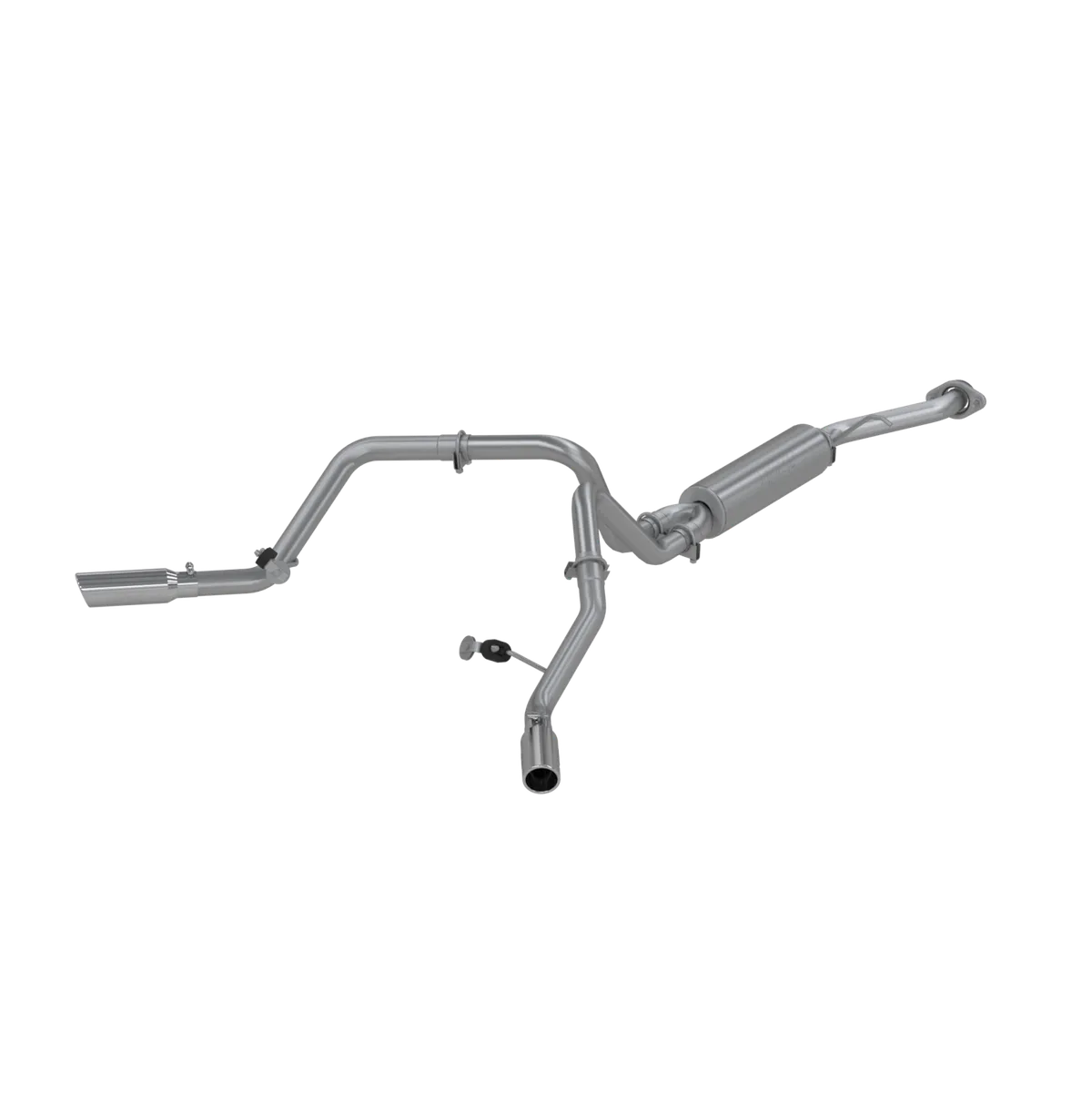 Armor Lite Cat Back Exhaust System; 2.5 in.; Incl. Extension Pipe/Muffler/Over Axle Pipes/Tailpipes/Hardware/3.5 in. OD Tip; Dual Split Side Exit; Aluminized; product image