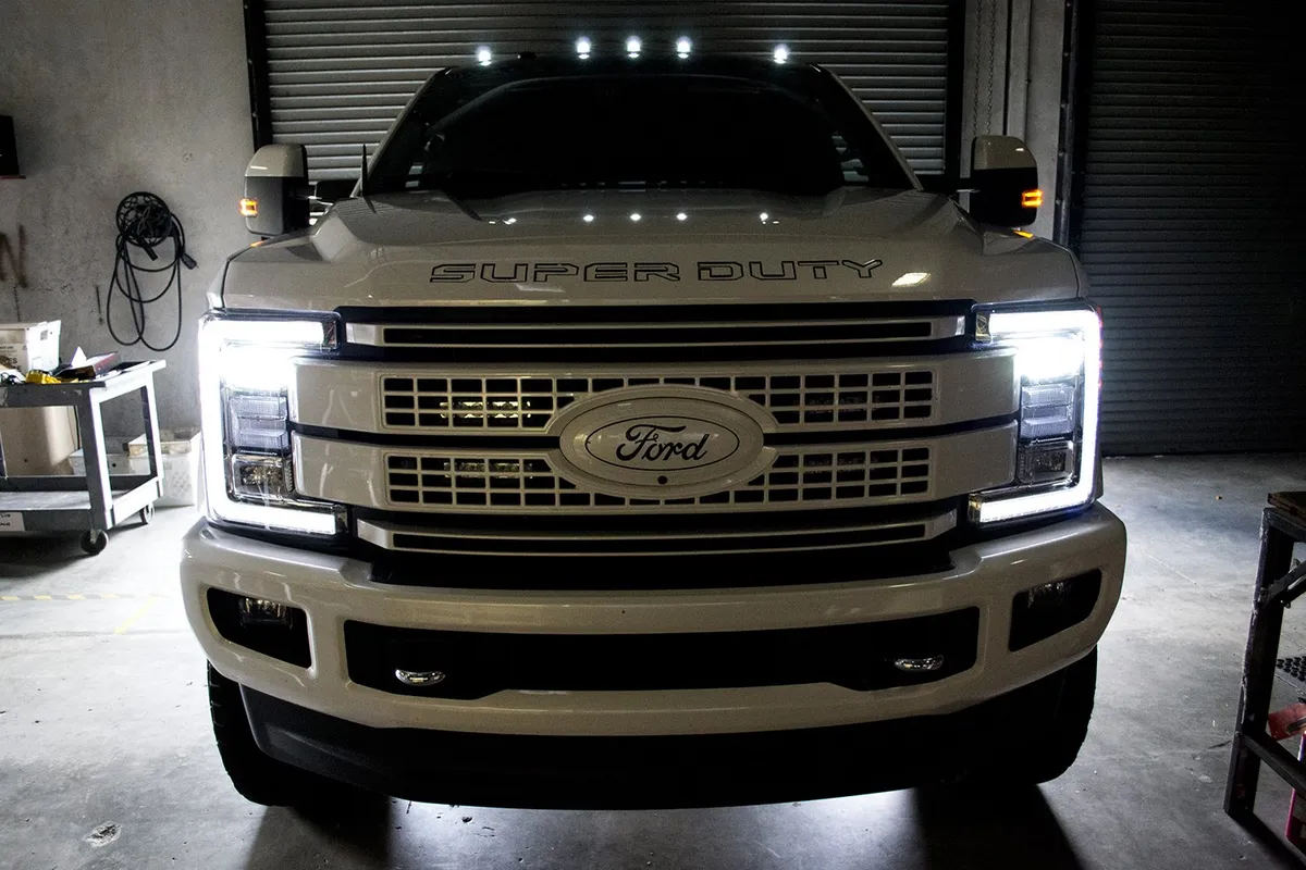 Ford 17-23 Superduty 1-Piece Single Cab Light Clear Cab Roof Light Lens with 2-Way Forward Rear Facing Amber ULTRA High-Power LEDs - 1-Piece Single Cab Light ONLY product image