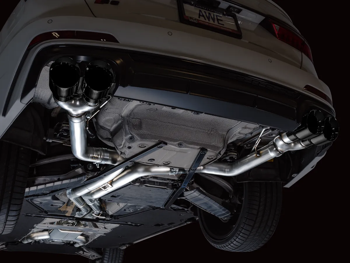 AWE Track Edition Exhaust for Audi C8 S6/S7 - Diamond Black Tips product image