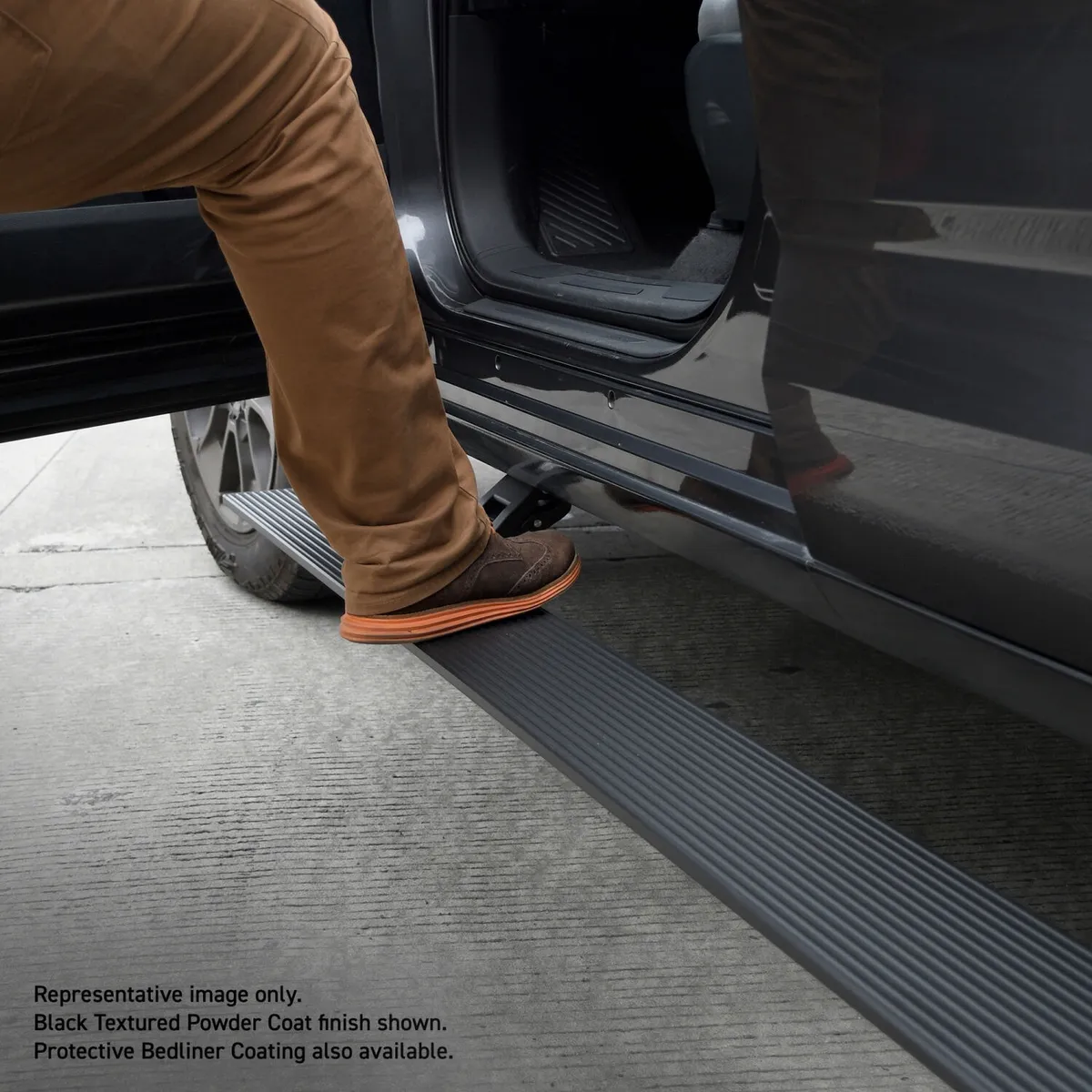 Go Rhino 20443587T - RealTruck VoltStep Electric Running Board Kit - Protective Bedliner Coating product image