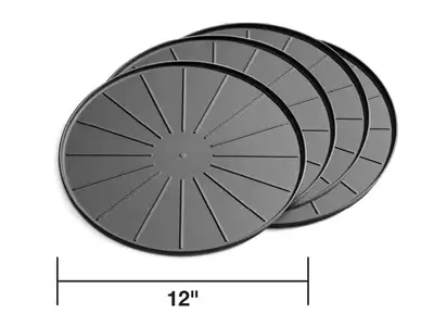 Weathertech Round Coaster Set; Black; 12 in. Dia.;