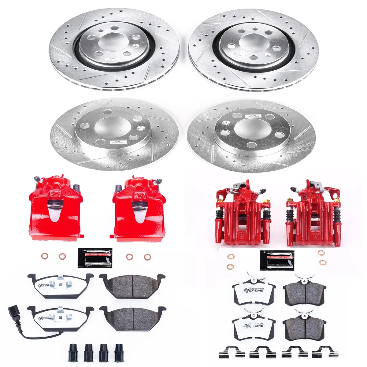 Z26 Street Warrior Upgrade Kit: Drilled/Slotted Rotors; Carbon-Fiber Ceramic Pads; Powder Coated Calipers product image