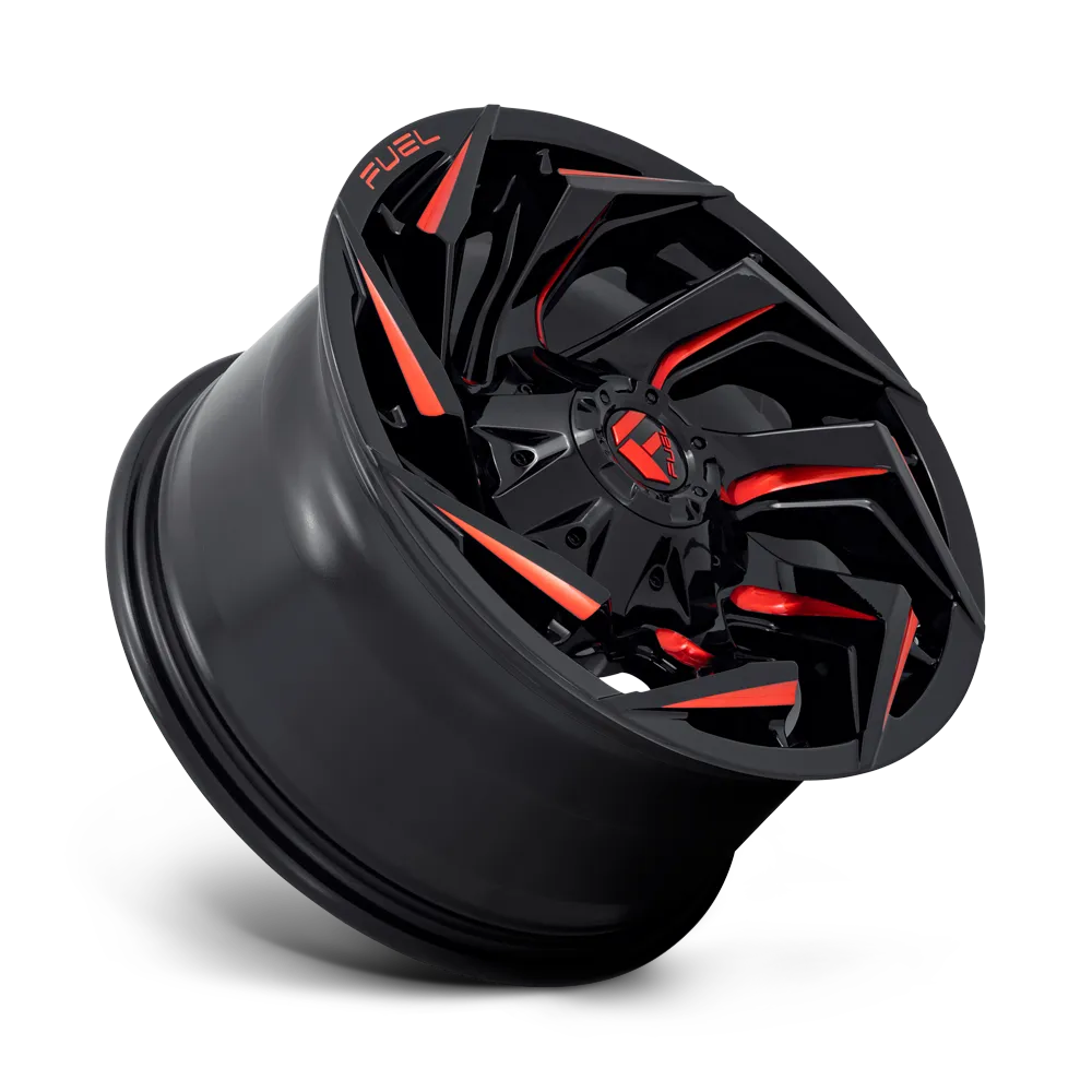 Fuel Wheels | Reaction | Gloss Black Milled w/ Red Tint product image