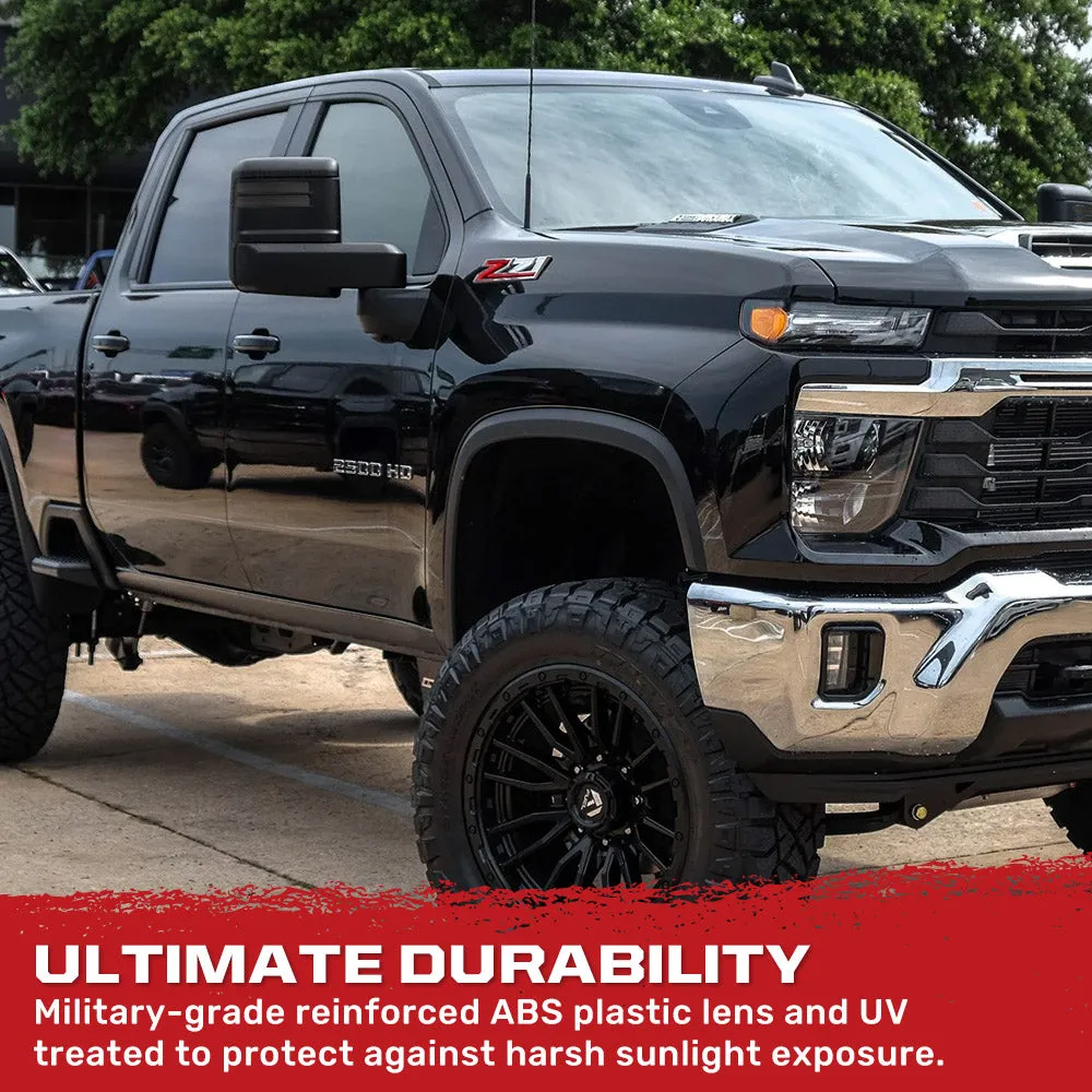 Chevy/GMC 20-25 Silverado & Sierra Side Mirror LED Lenses White or Amber DRL & Scanning Amber Turn Signals - Smoked Lens product image