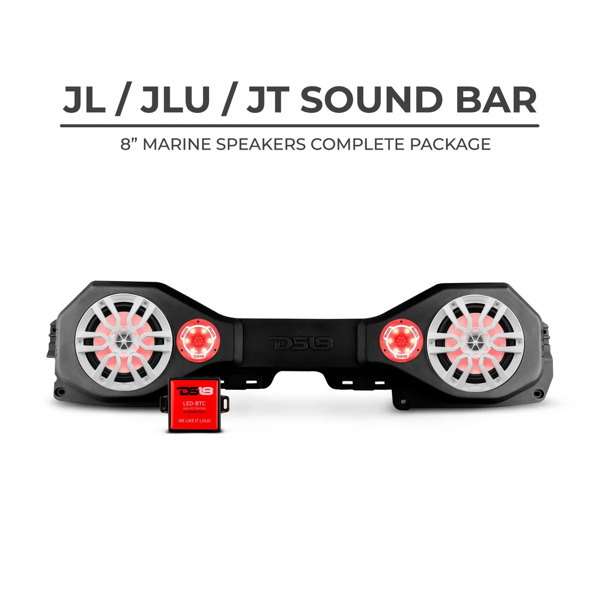 Jeep Jl/Jlu/Jt Plug & Play Package Black Sound Bar W/Metal Speaker Grilles product image