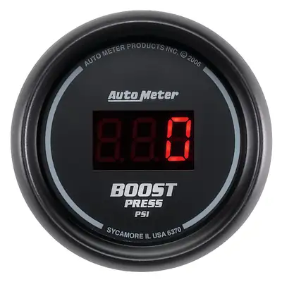 AutoMeter Gauge, Boost, 2 1/16", 60psi, Digital, Black Dial w/ Red LED