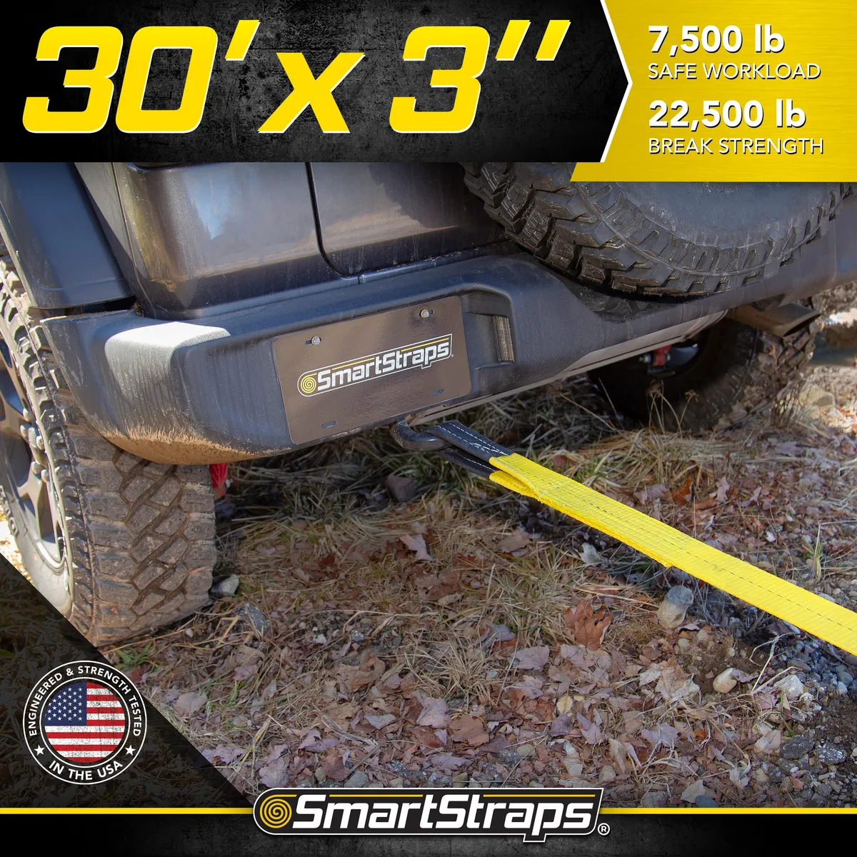 2in x 30ft 15000lb Recovery Strap W/Loop Ends product image
