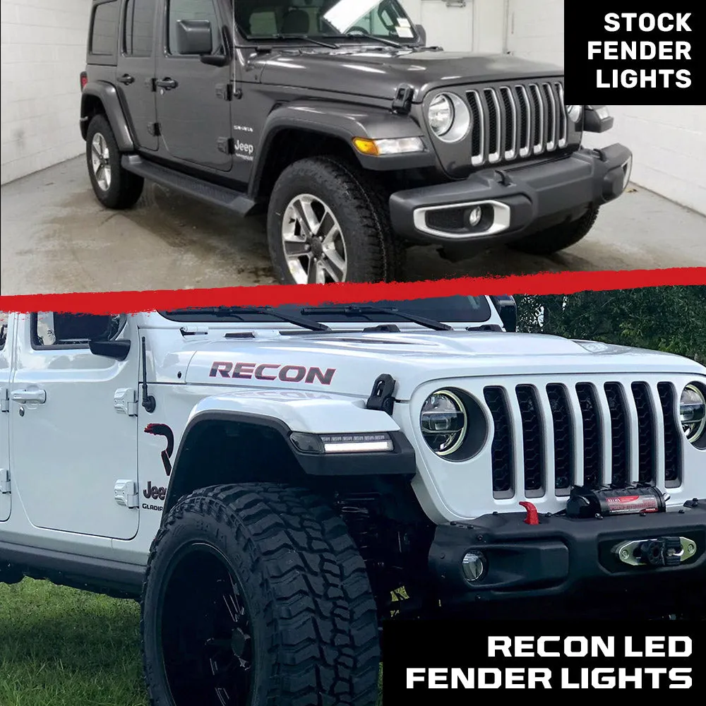 Jeep Wrangler JL 18-25 Ultra Bright White DRL Oled Amber Scanning Switchback Turn Signals Fender Lights (Replaces OEM Halogen) - Multiple Lens product image