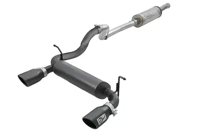 aFe Power AFE Power Rebel Series 2.5in Dual Cat-Back Exhaust System, Black - JL 4DR 3.6L