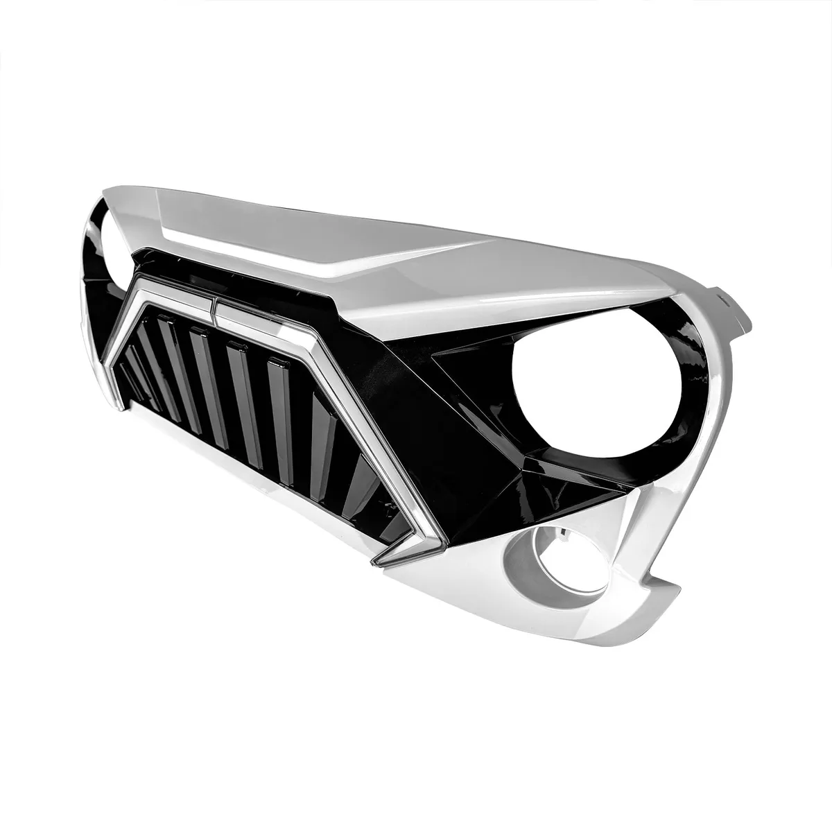 Goliath Grille W/ LED DRL and Turn Signals - White & Black For 07-18 Jeep Wrangler JK product image