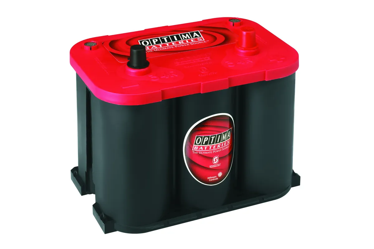 RedTop® Battery; UNBOXED; Group 34R; Cold Crank Amps 800; Crank Amps 1000; Reserve Capacity 100; Ampere Hour 50; Top Terminal; L-10 in.; W-6 7/8 in.; H-7 13/16 in.; product image