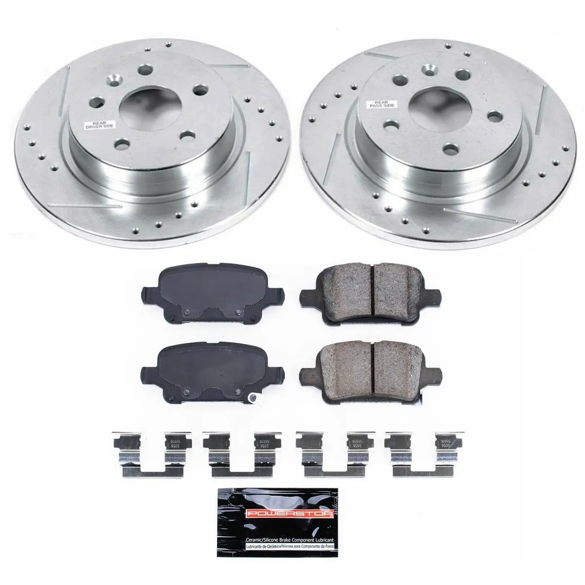 Z23 Evolution Sport Upgrade Kit: Drilled/Slotted Rotors; Carbon-Fiber Ceramic Pads W/Hardware product image