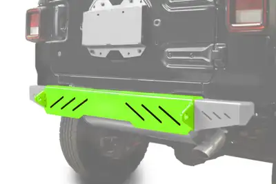 Steinjager Steinjäger Bumpers Wrangler JL 2018 to Present Rear Cap Style Neon Green