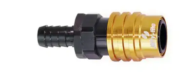 jiffytite Q/R #6 Str Male Socket w/Hose Barb-Valved