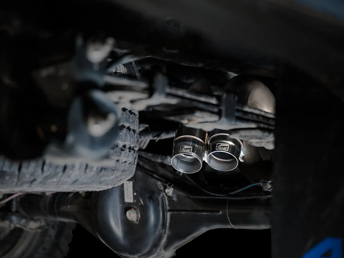 AWE 0FG Exhaust with BashGuard for 3rd Gen Tacoma - Dual Diamond Black Tips product image