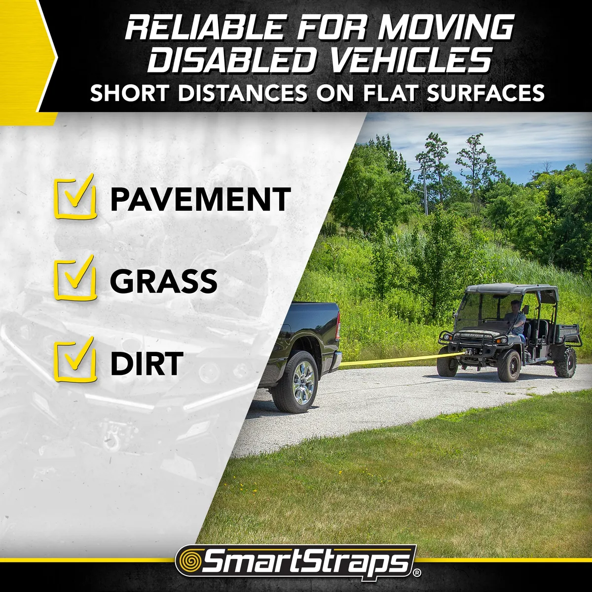 30ft 9000lb Tow Strap With Hooks 1 pk Yellow product image