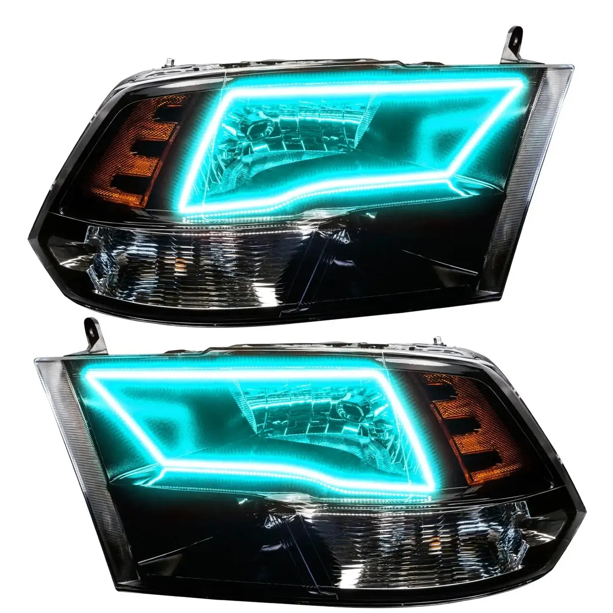 Oracle Lighting 2009-2018 RAM 1500 Sport Pre-Assembled ColorShift W Switchback Halo Heaqdlights - Black Housing product image