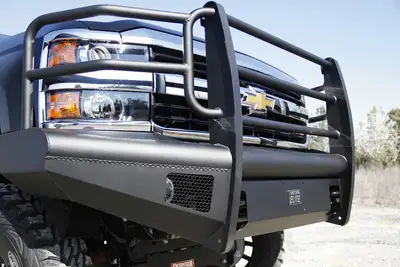 Fab Fours 07.510 Silverado 2500/3500 Front Elite Ranch Bumper w/ Full Guard w/ Tow Hooks Matte Black