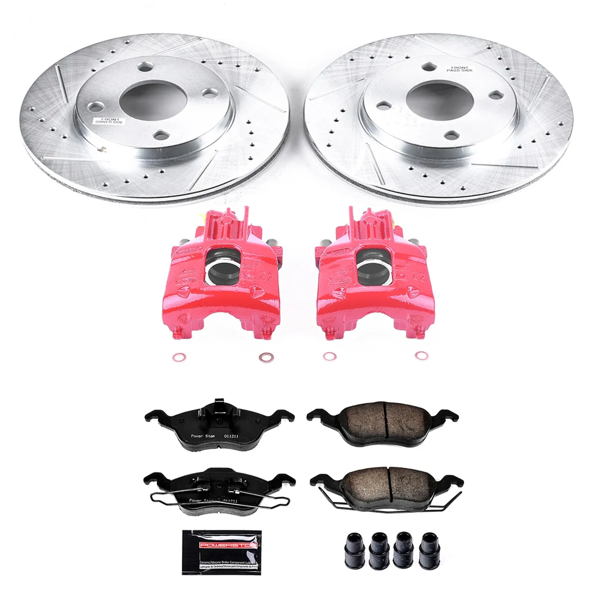 Z23 Evolution Sport Upgrade Kit: Drilled/Slotted Rotors; Carbon-Fiber Ceramic Pads; Powder Coated Calipers product image