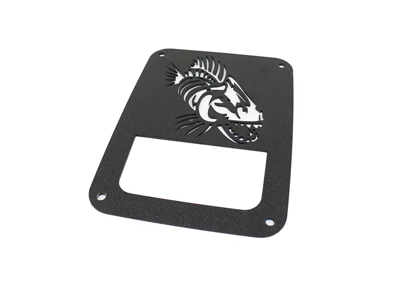 Jeep JK Tail Light Covers 07-18 Wrangler JK Black Textured Powdercoat Fishbone Offroad product image