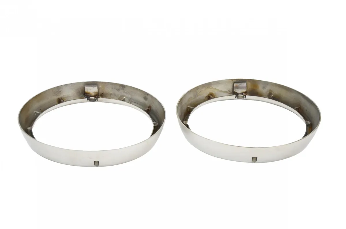 Jeep CJ Headlight Bezels Pair 72-86 CJ Polished Silver Kentrol product image
