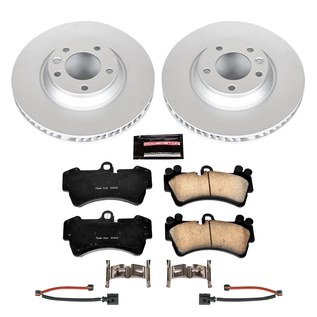 Z23 Sport Geomet Coated Rotor Kit For European Vehicles: Genuine Geomet Fully Coated Rotors; Carbon-Fiber Ceramic Pads W/Hardware; Pad Sensors product image