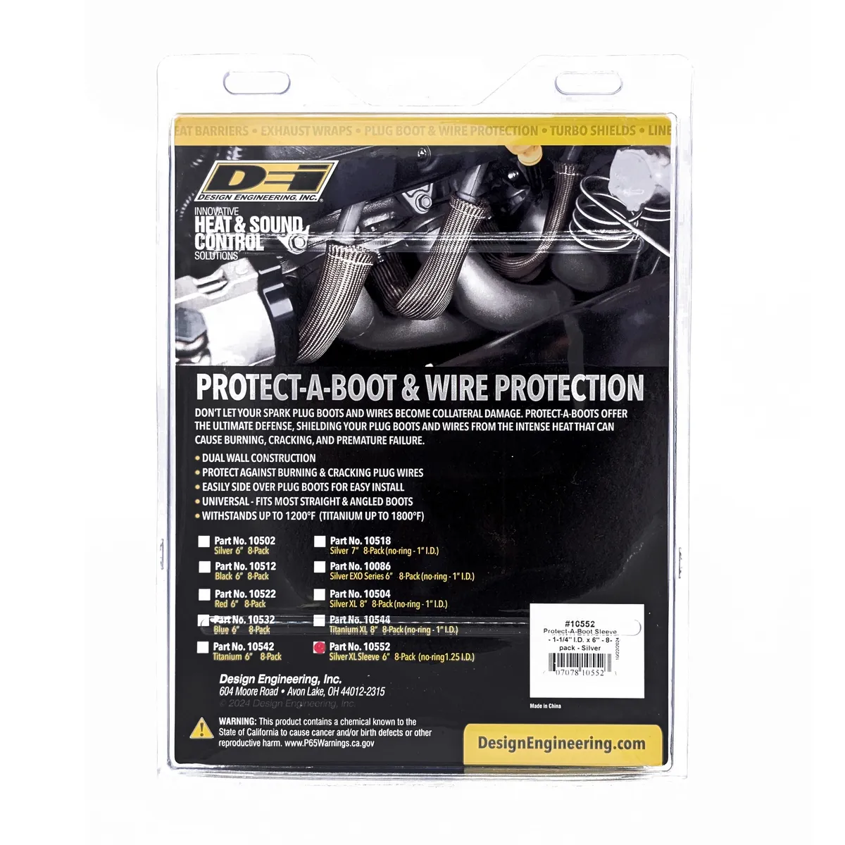 DEI 10552 Protect-A-Boot Ringless Sleeve 6 Silver 8-Pack 010552 product image