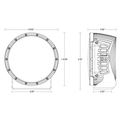 Rigid 360-Series 9 Inch Round LED Off-Road Spot Beam Pattern For Moderate Speed (20-50 Mph) And Rgbw Backlight Single product image