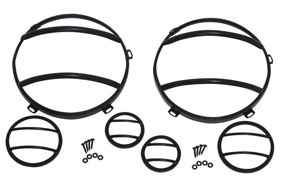 Jeep JK Headlight and Marker Cover Set 6 Pieces 07-18 Wrangler JK Textured Black Kentrol product image