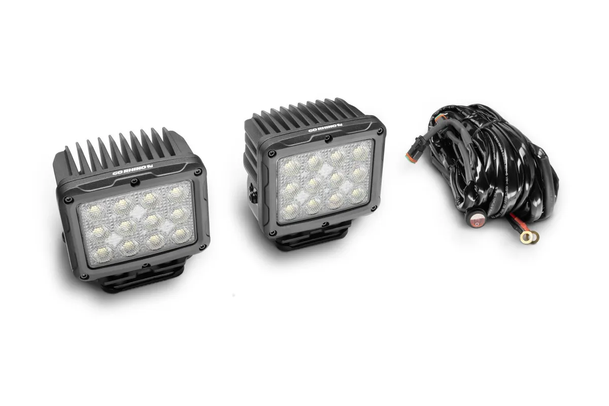 Go Rhino 751800523FCS Bright Series - Square 5 Rectangular LED Flood Lights, Pair product image