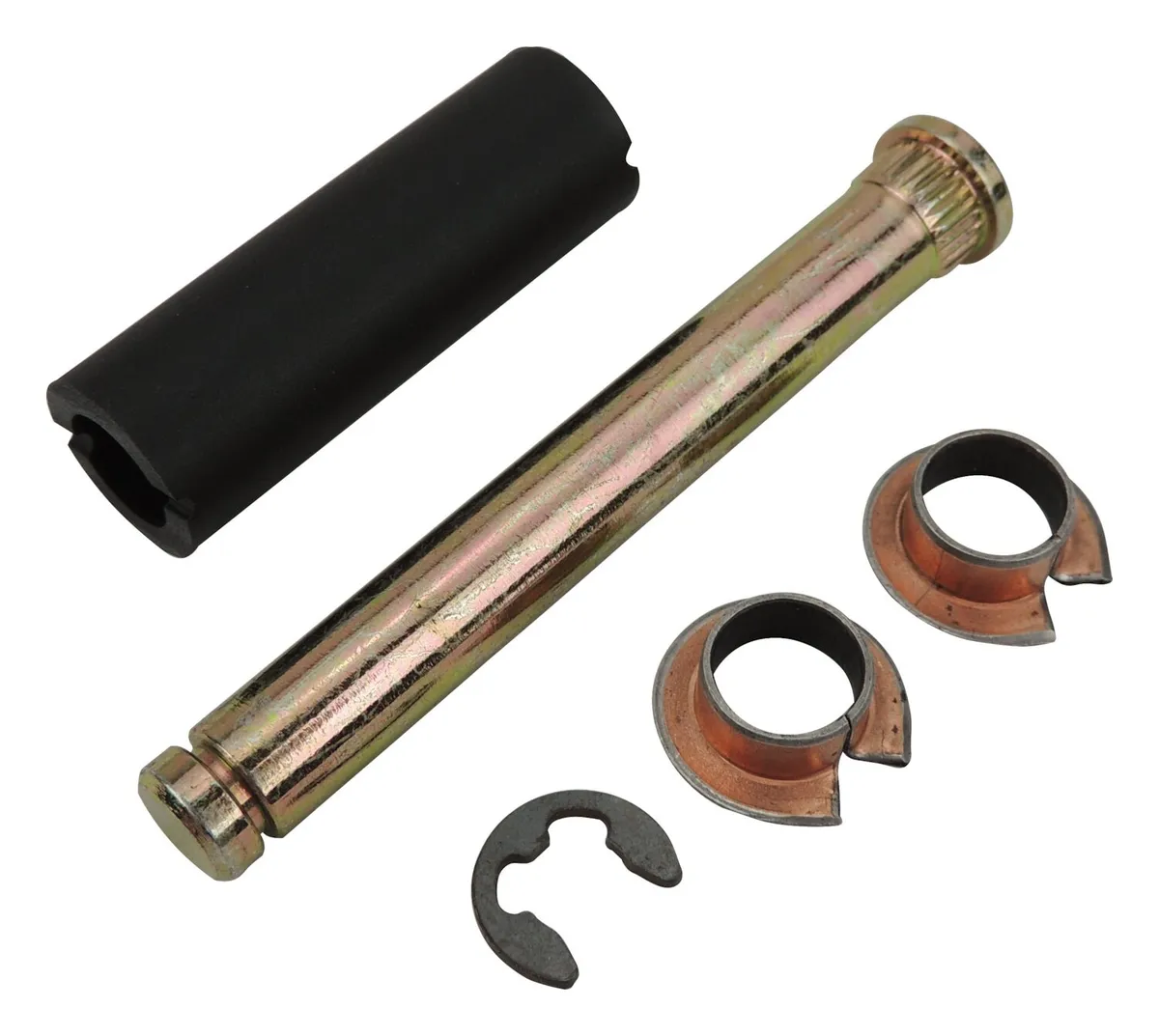 Door Hinge Repair Kit; Front or Rear; Left or Right; Steel; Upper or Lower; Incl.1 Pin; 2 Bushings; 1 Sleeve and 1 E-Clip; product image