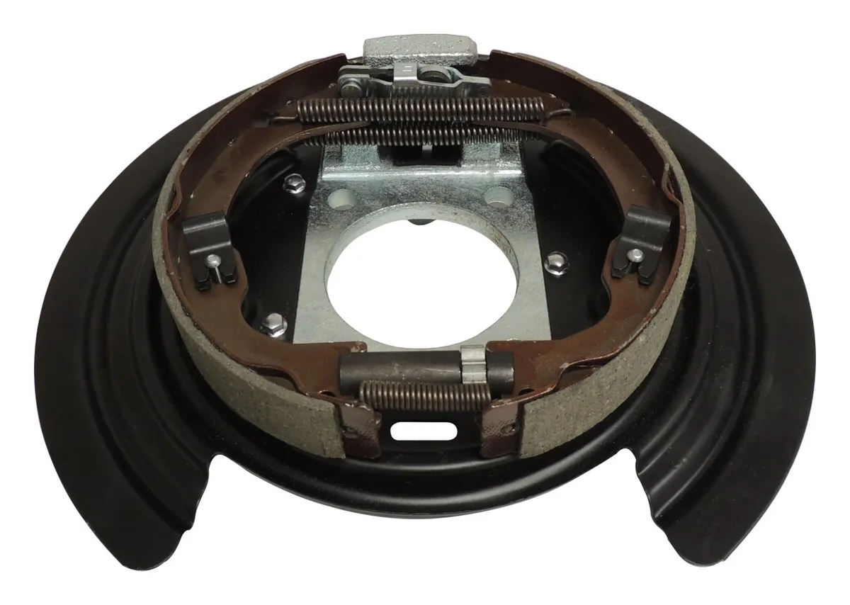 Blackunpainted Backing Plate Assembly Left or Right Rear Brake Backing Plate Assembly;includes Backing Plate w/ Shield And Parking Brake Shoes With All Hardware;ships Assembled;the Caliper Brackets Bolt to The Backing Plate;does Not Include a Wheel Speed product image