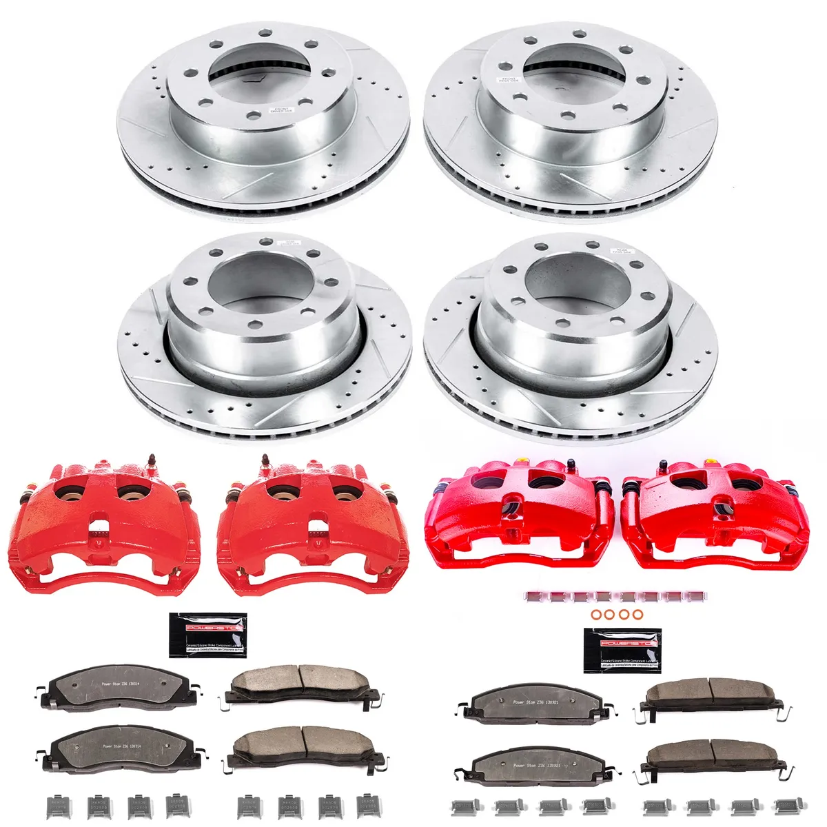 Z36 Truck/Tow Upgrade Kit: Drilled/Slotted Rotors; Carbon-Fiber Ceramic Pads; Powder Coated Calipers product image