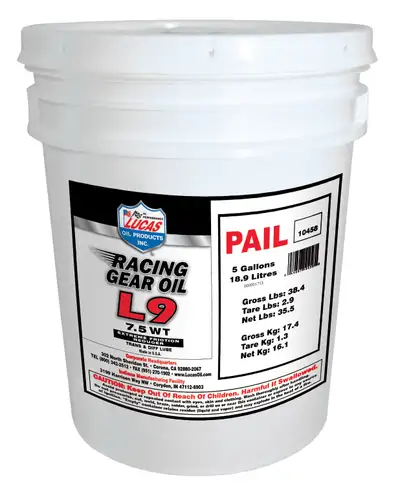 Lucas Oil Products Synthetic l9 Racing Gear Oil/1x1/5 Gallon Pail