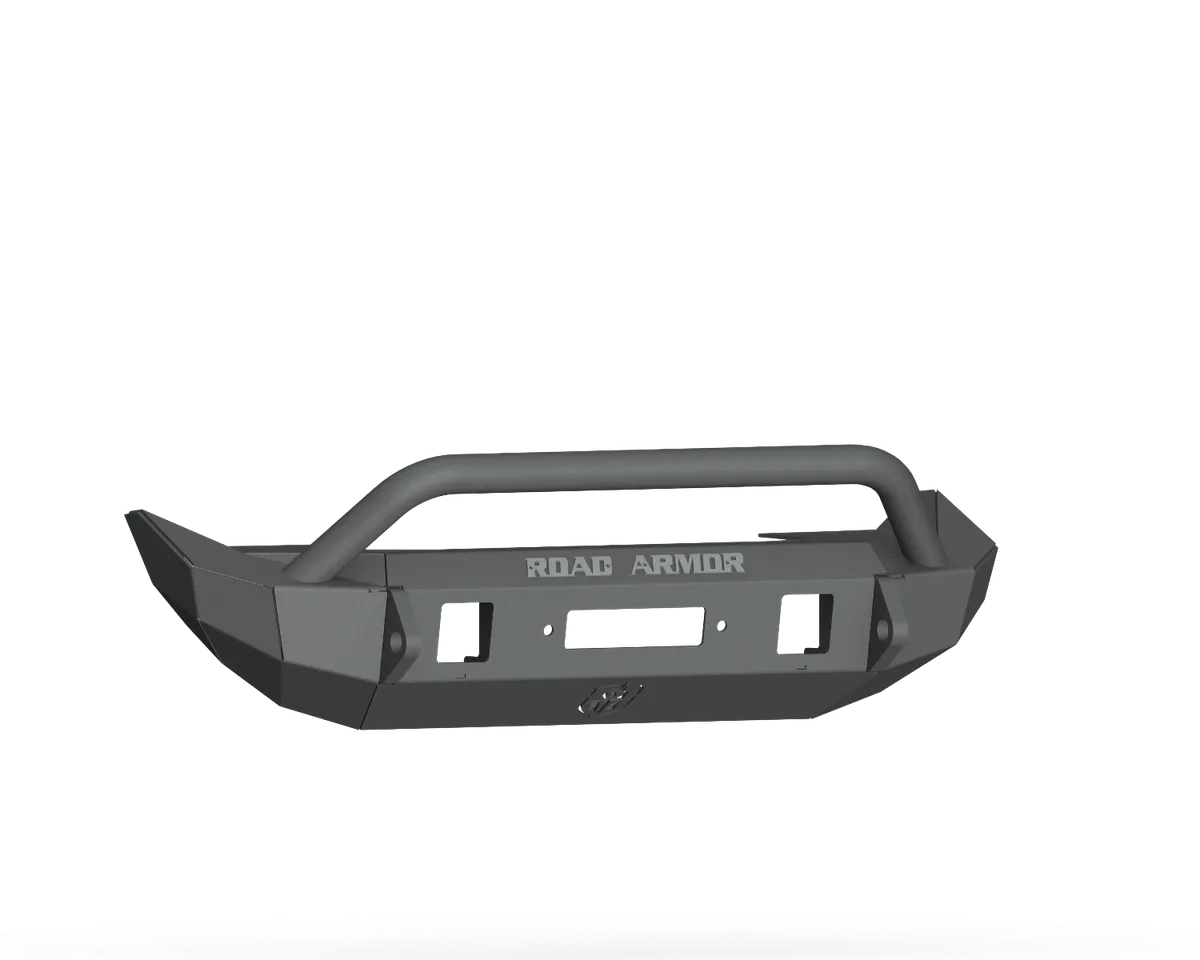 Road Armor Stealth Front Mid Width Winch Bumper Pre-Runner Guard - Texture Black 2018-2025 Jeep JL JLU JT